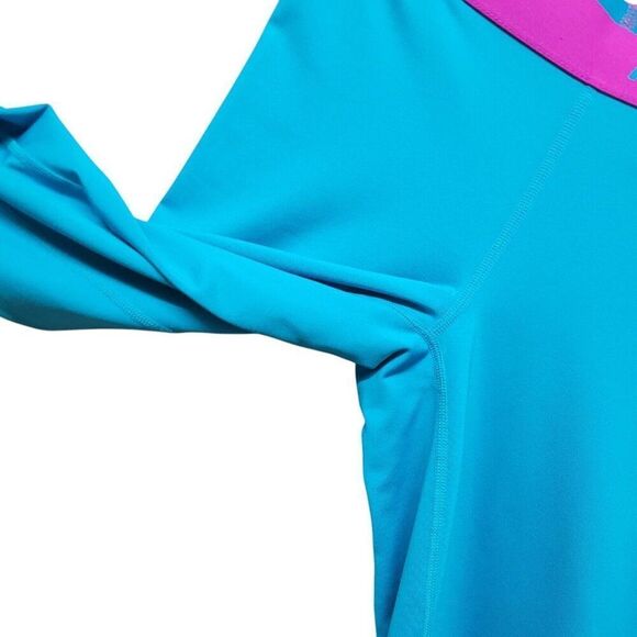 Nike Pro Combat Leggings Capri Teal Blue Training Pants Athletic 392370 Womens S - Picture 7 of 13